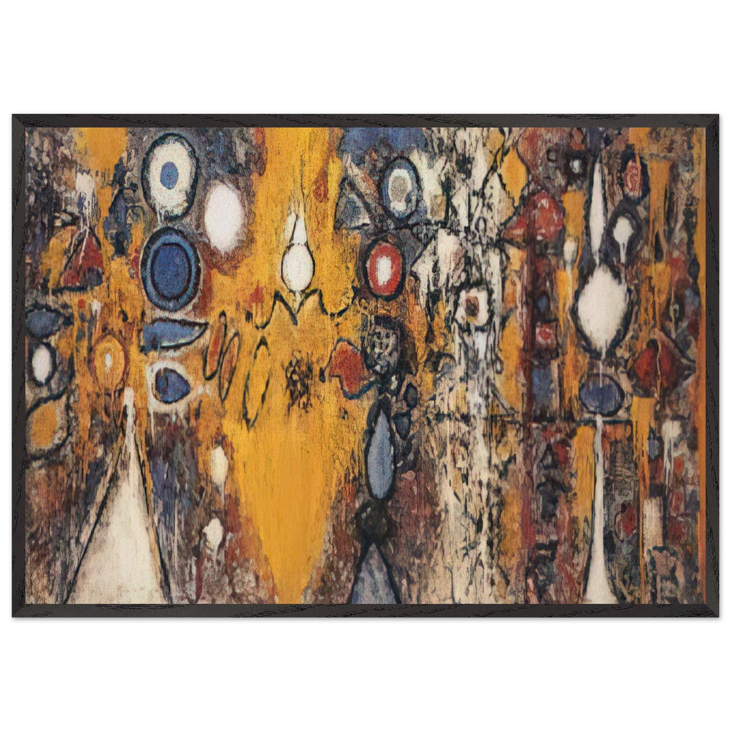 Number 1 - 1951 - Richard Pousette-Dart 70x100 cm / 28x40 inches Framed Art Print – Black Wooden Frame