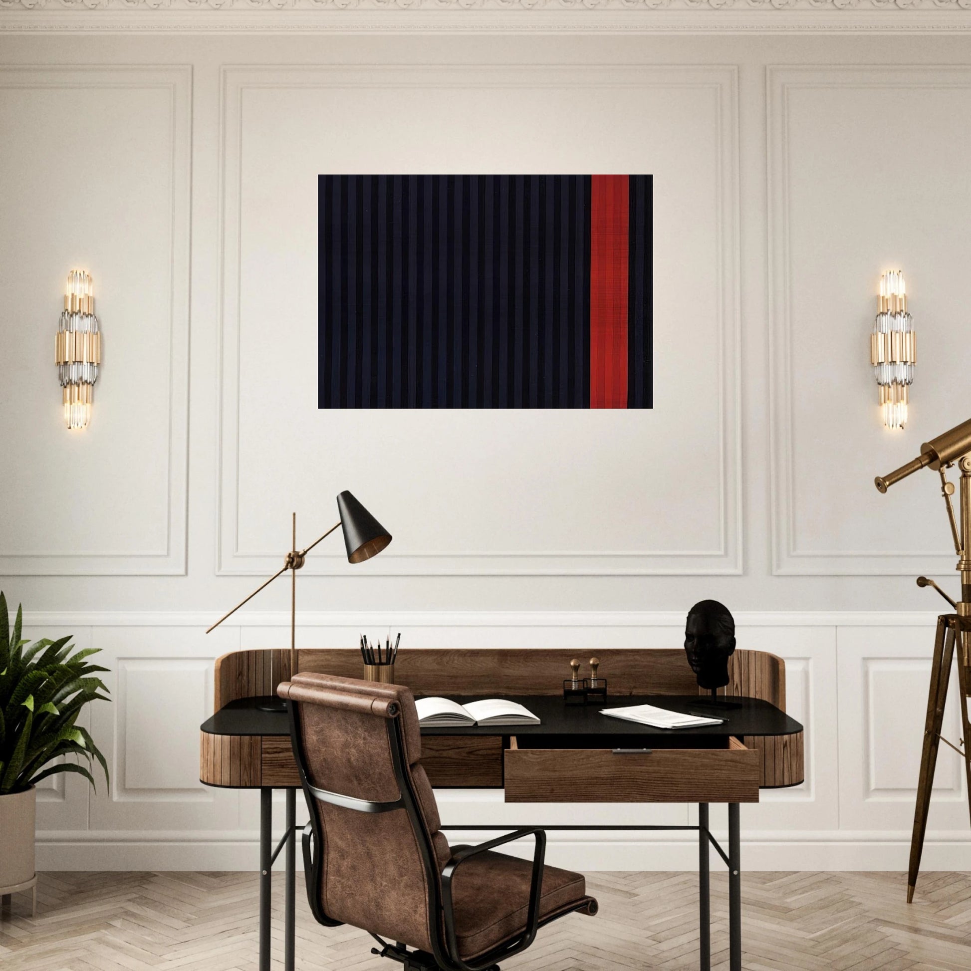 Red Dog - 1961 - Gene Davis Brushed Aluminum Print - 70x100 cm / 28x40 inches | Gene Davis Aluminum Print | Gene Davis Prints
