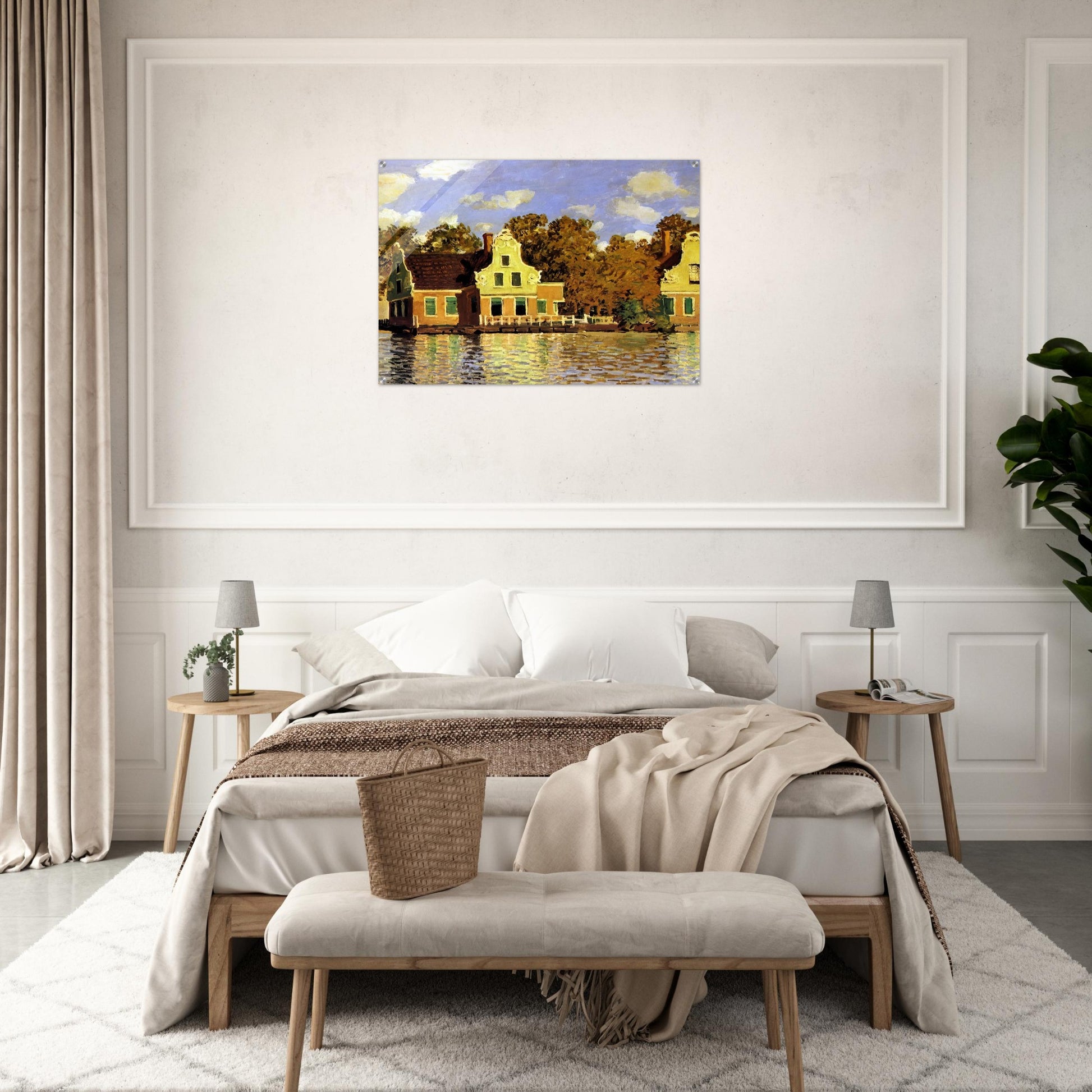 Houses on the Zaan River at Zaandam - claude monet Acrylic Print - 70x100 cm / 28x40″ inches