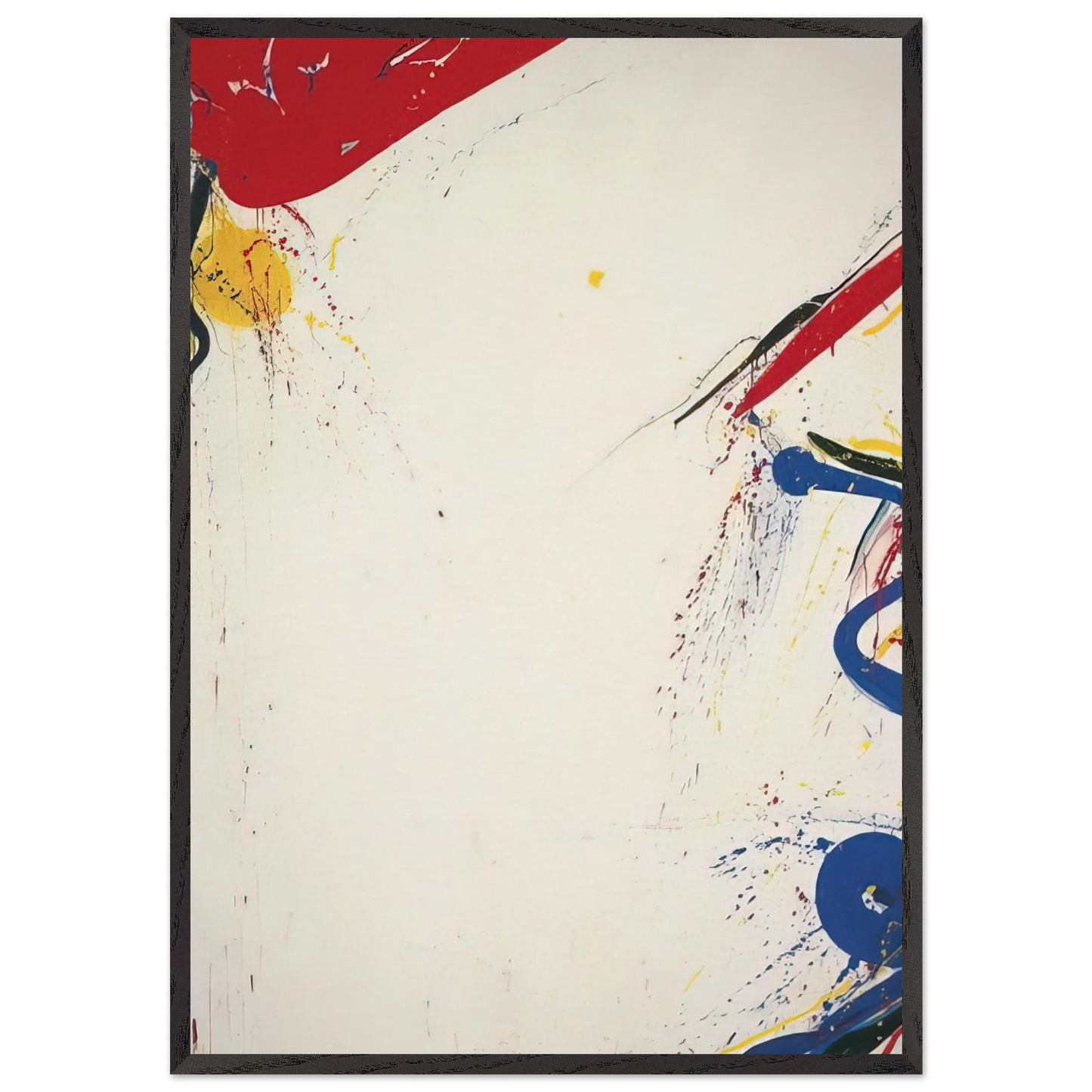 When White - Sam Francis 70x100 cm / 28x40 inches Framed Art Print – Black Wooden Frame