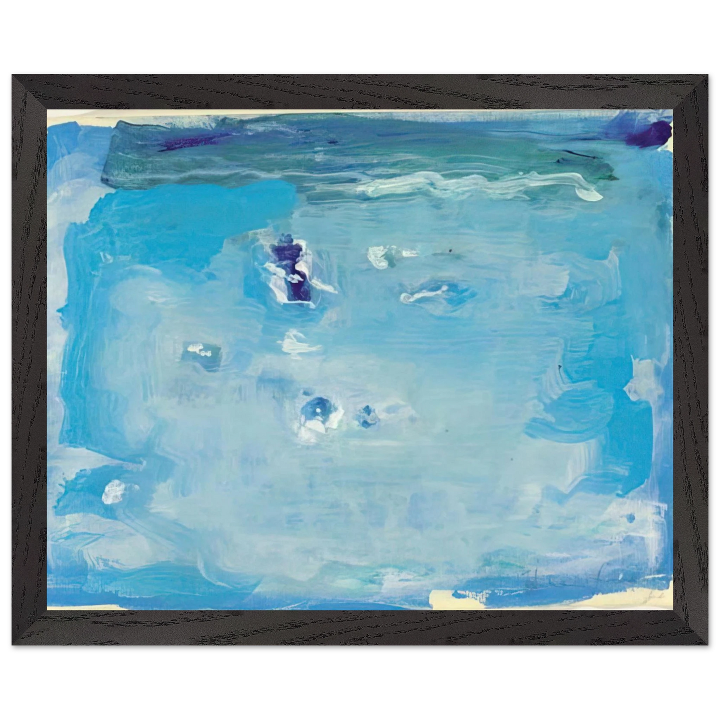 Helen Frankenthaler - Untitled - Color Field Painting, Lyrical Abstraction Wall art - 13x18 cm / 5x7 inches - Premium Wooden Framed Poster With Fine Art Paper-canvas - White frame