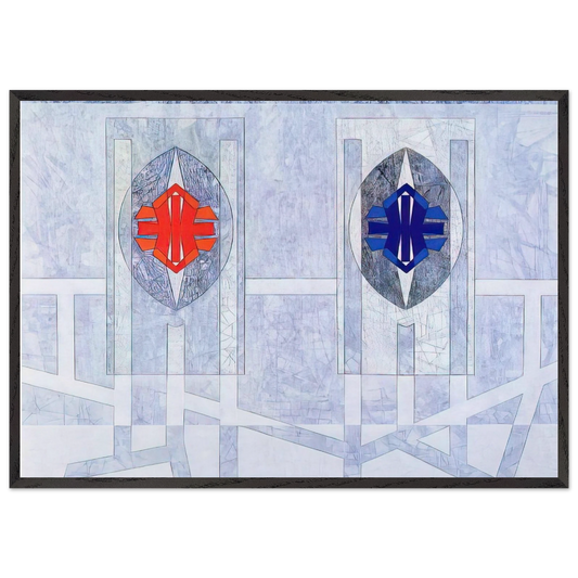 Twice - 1972 - Jimmy Ernst 70x100 cm / 28x40 inches Framed Art Print – Black Wooden Frame