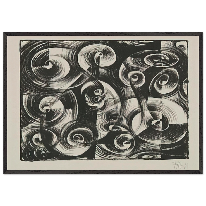 Linienrhythmus - 1919 - Johannes Itten 70x100 cm / 28x40 inches Framed Art Print – Black Wooden Frame