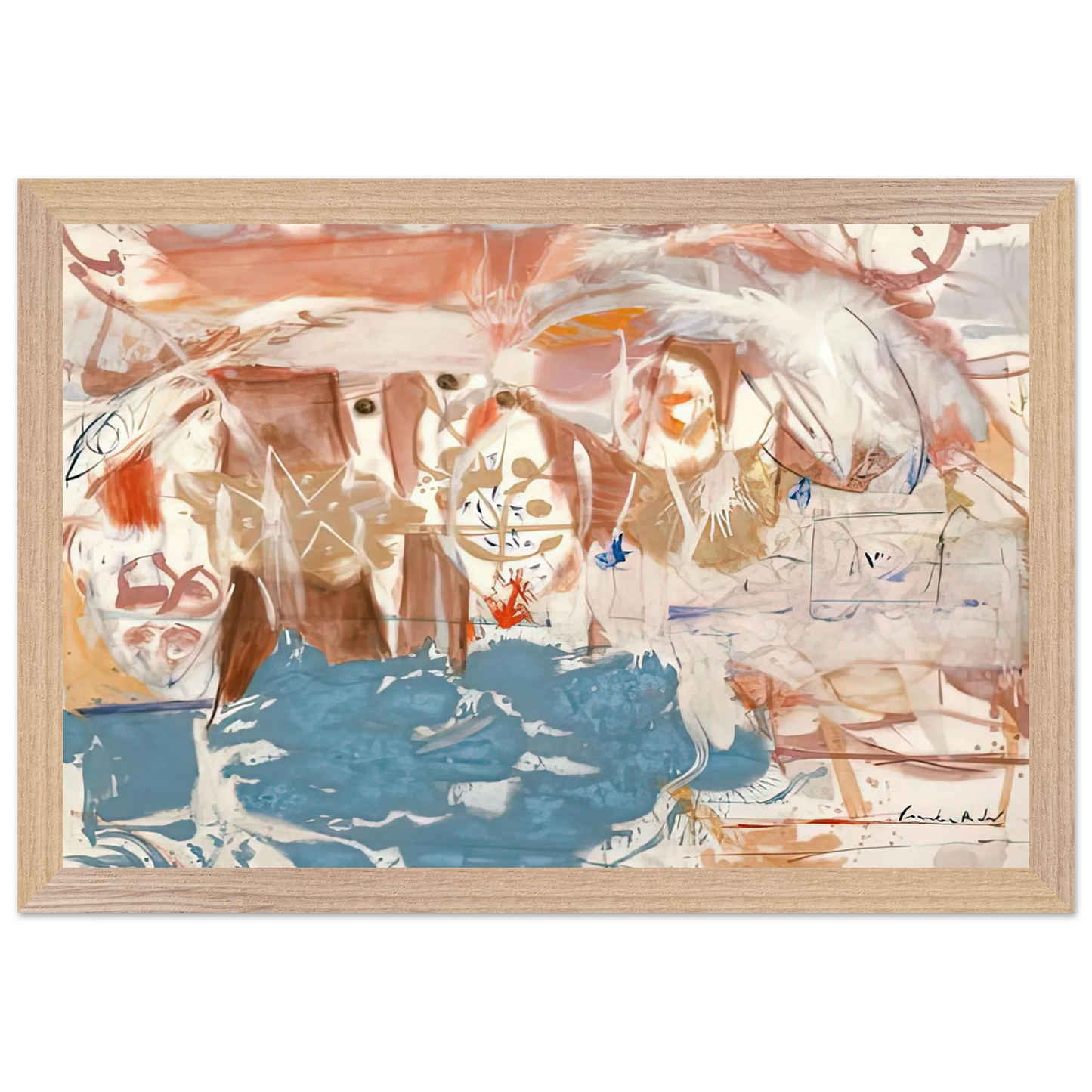 Helen Frankenthaler - Dawn After the Storm, 1957- Wall Art - 60x80 cm / 24x32 inches - Premium Wooden Framed Poster With Fine Art Paper-canvas - Black frame