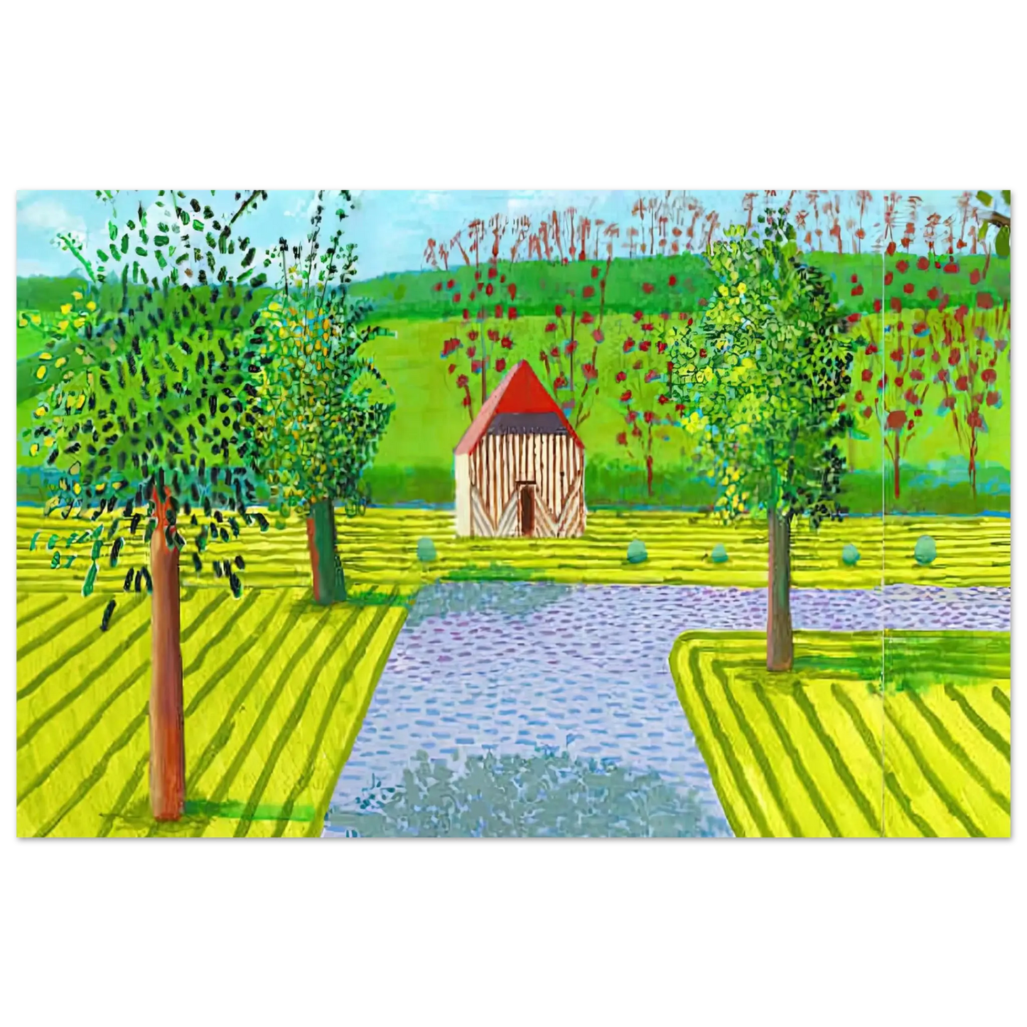 David Hockney - David Hockney Wall art - 30x45 cm / 12x18 Inches - Premium Wooden Framed Poster With Fine Art Paper - White frame