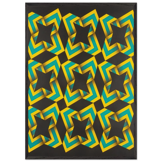 9-Soles - 1967 - Omar Rayo 70x100 cm / 28x40 inches Framed Art Print – Black Wooden Frame