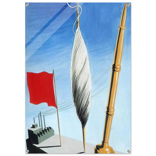 PROJECT OF POSTER THE CENTER OF TEXTILE WORKERS IN BELGIUM 1938 2 - Rene Magritte Acrylic Print - 70x100 cm / 28x40″ inches