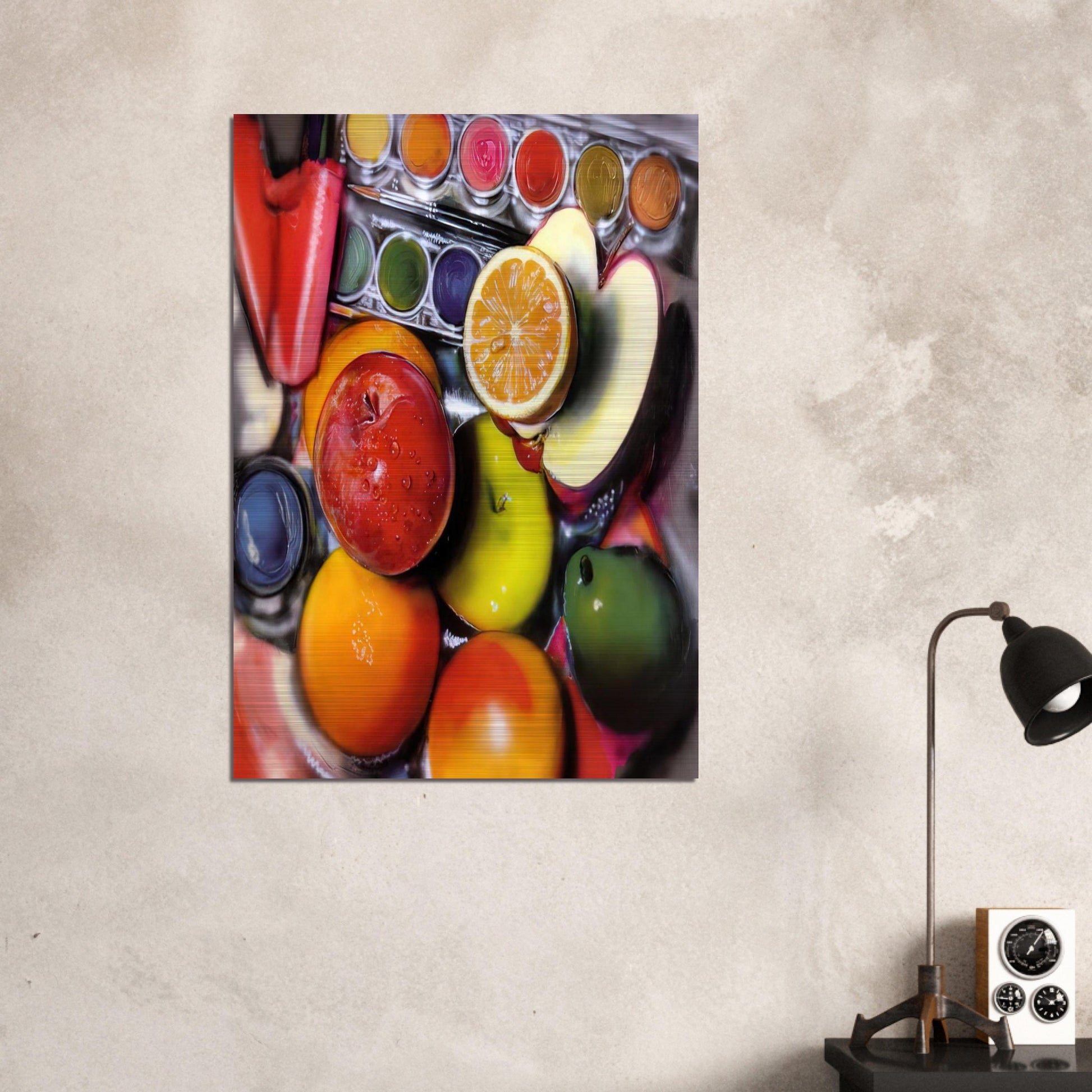 ENERGY APPLES 1980 - Audrey Flack Brushed Aluminum Print - 70x100 cm / 28x40 inches | Audrey Flack Aluminum Print | Audrey Flack Prints