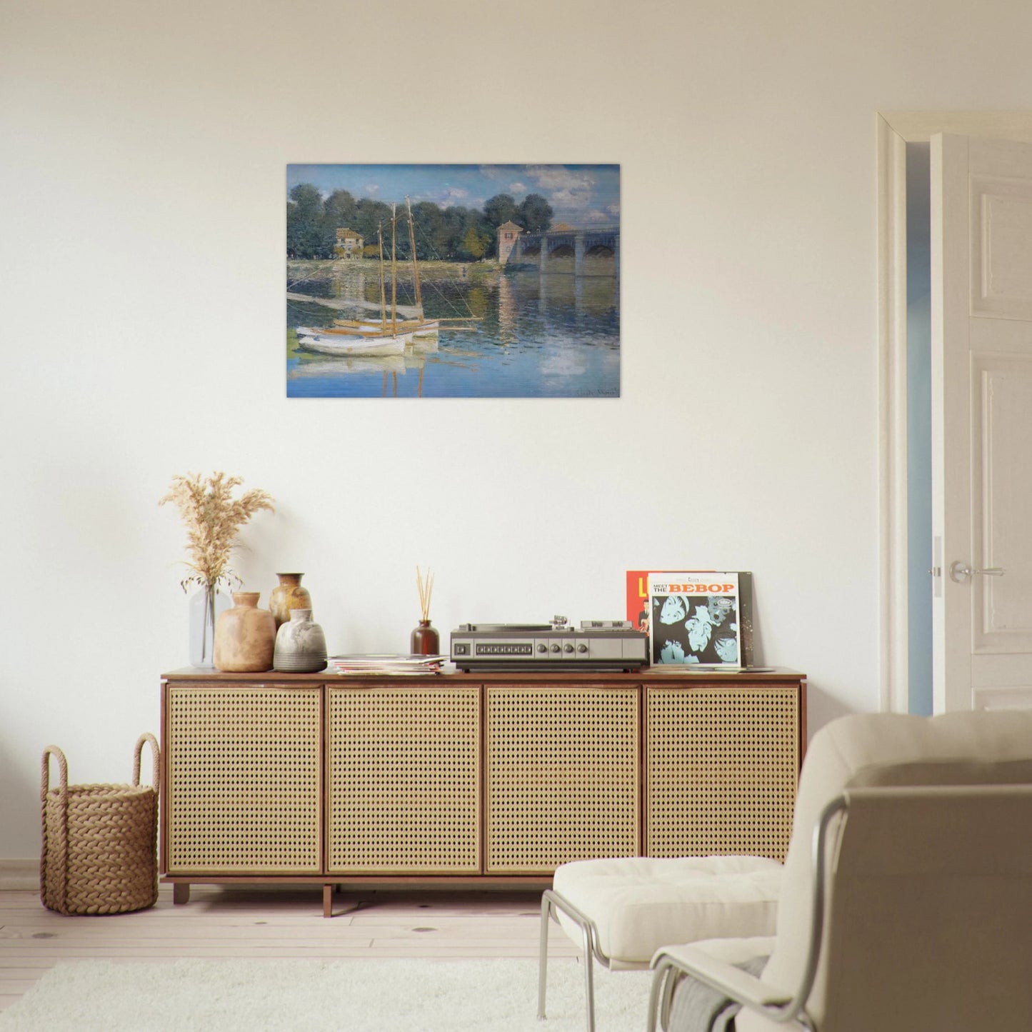 The Bridge at Argenteuil - claude monet Brushed Aluminum Print - 70x100 cm / 28x40 inches | claude monet Aluminum Print | claude monet Prints