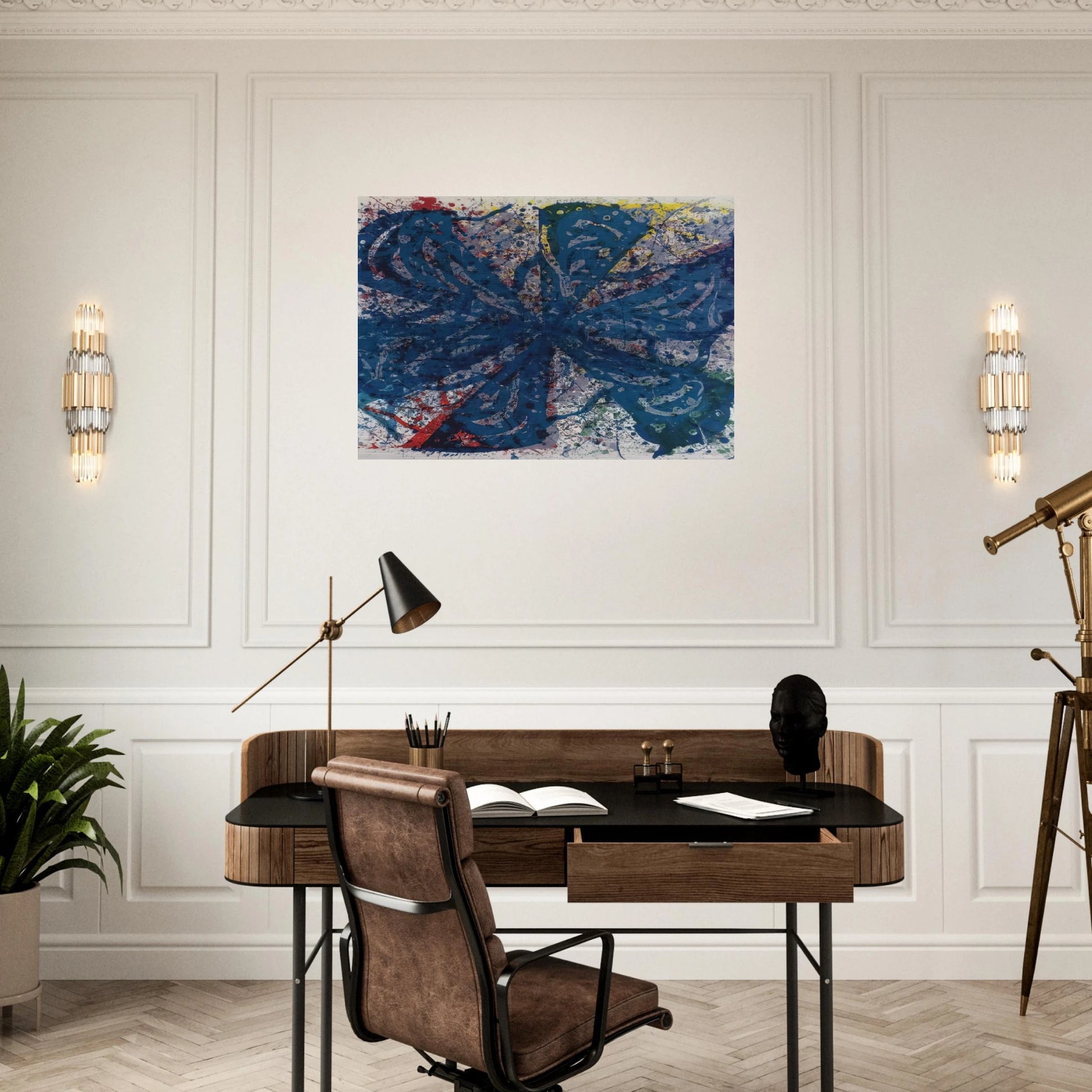 Untitled  L. L233; G. 820  - Sam Francis Brushed Aluminum Print - 70x100 cm / 28x40 inches | Sam Francis Aluminum Print | Sam Francis Prints