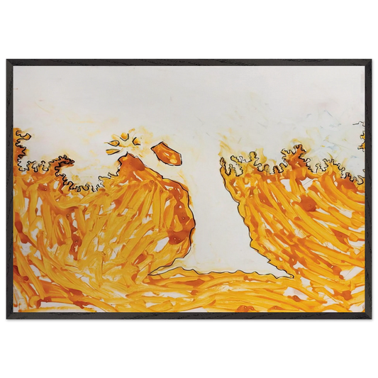 Larbre en automne - Art Informel - Mario Schifano 70x100 cm / 28x40 inches Framed Art Print – Black Wooden Frame