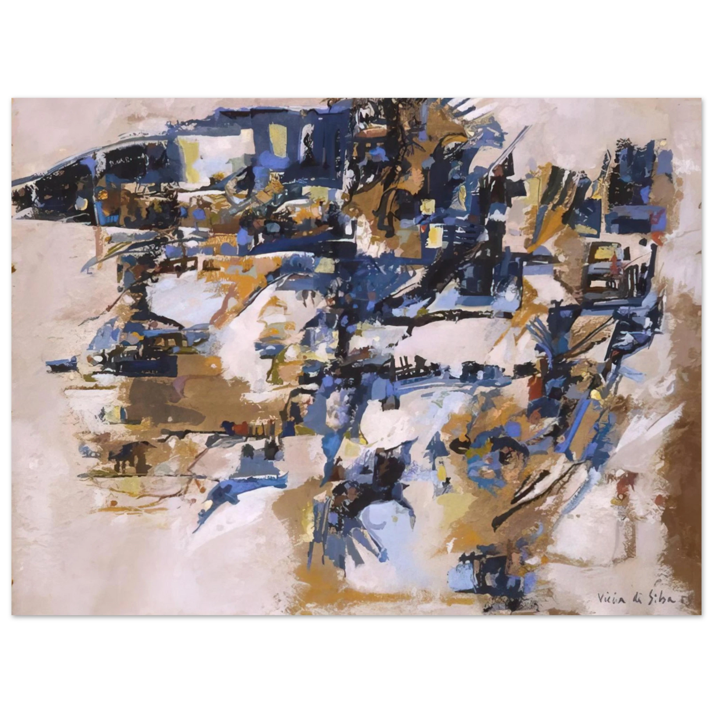 Maria Helena Vieira da Silva - Untitled - 1958  75x100 cm / 30x40inches Fine Art Poster