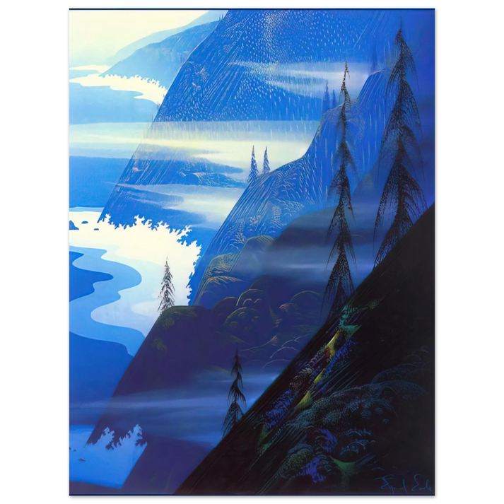 Eyvind Earle - Stardust blue  75x100 cm / 30x40inches Fine Art Poster