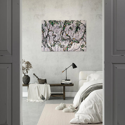 The Hua Mountains at Sunset - 1997 - Wu Guanzhong Brushed Aluminum Print - 70x100 cm / 28x40 inches | Wu Guanzhong Aluminum Print | Wu Guanzhong Prints