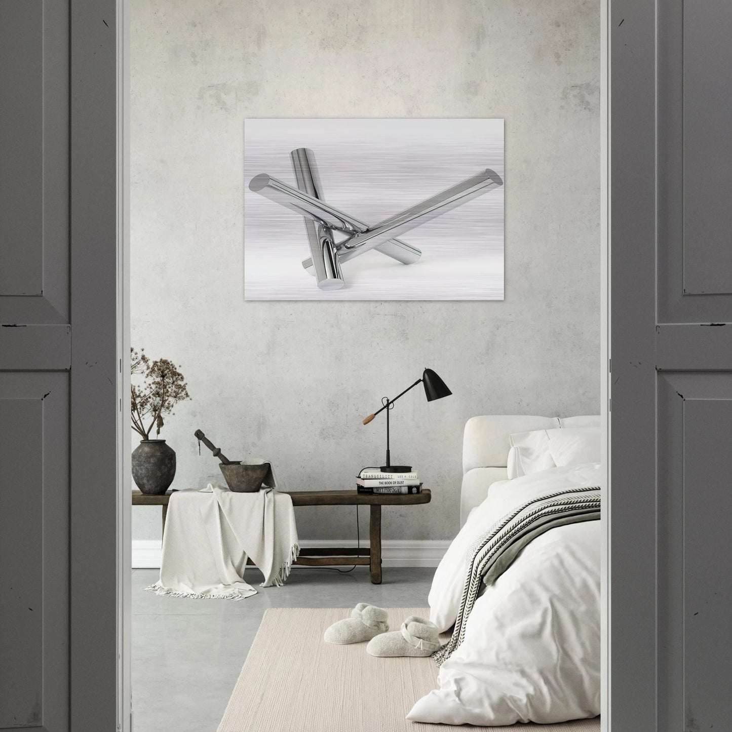 Einheit aus drei gleichen zylindern - 1966 - Max Bill Brushed Aluminum Print - 70x100 cm / 28x40 inches | Max Bill Aluminum Print | Max Bill Prints