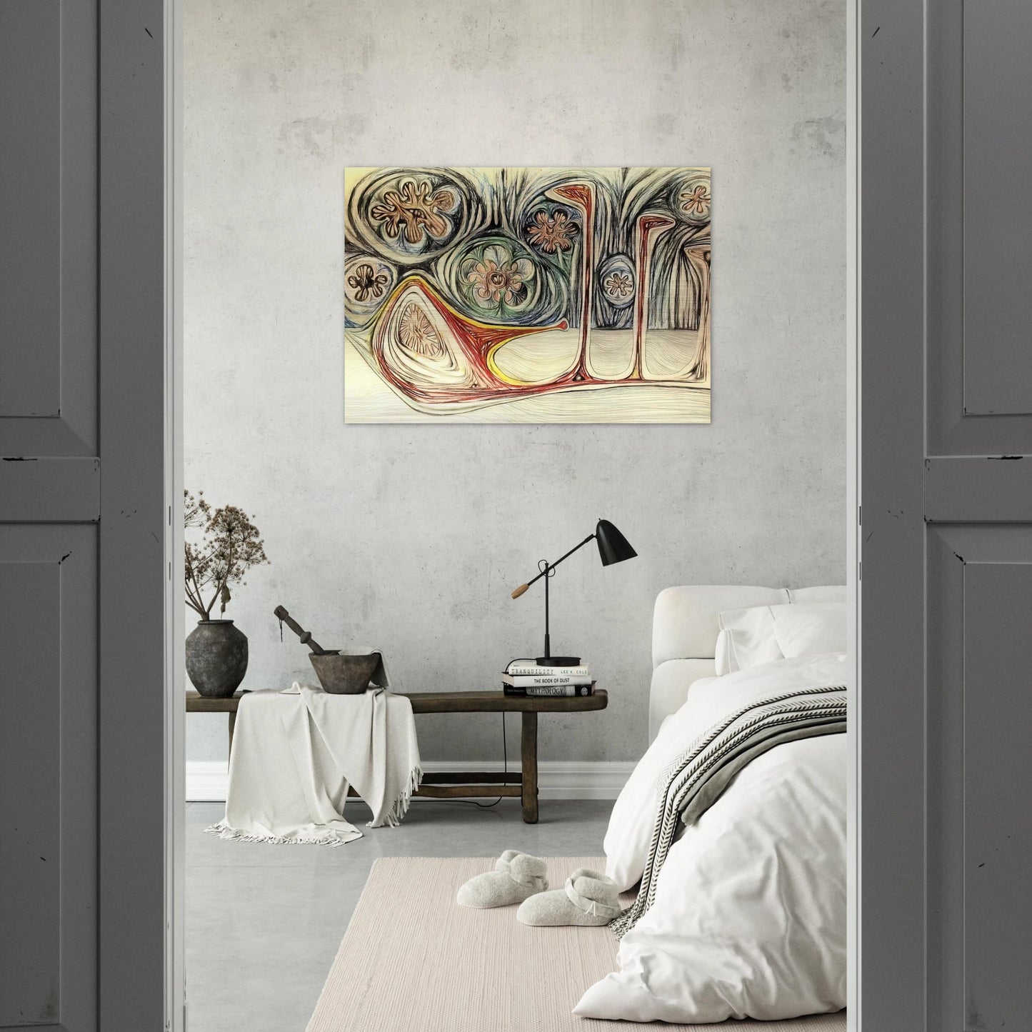 SNAIL S TRACE 1937 - Roberto Matta Brushed Aluminum Print - 70x100 cm / 28x40 inches | Roberto Matta Aluminum Print | Roberto Matta Prints