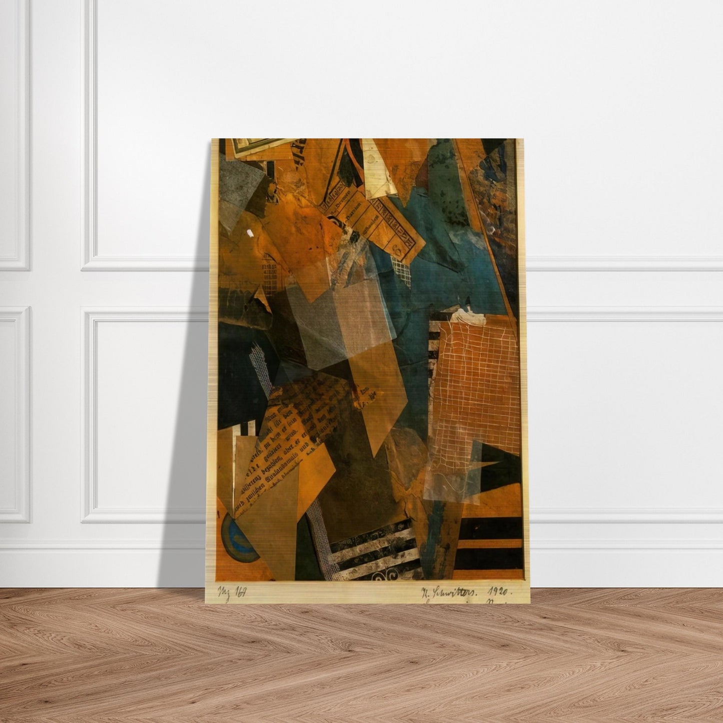 FORMS IN SPACE 1920 - Kurt Schwitters Brushed Aluminum Print - 70x100 cm / 28x40 inches | Kurt Schwitters Aluminum Print | Kurt Schwitters Prints