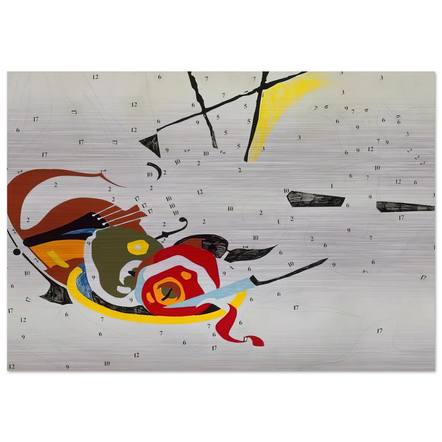 Do It Yourself  Violin  - Andy Warhol Brushed Aluminum Print - 70x100 cm / 28x40 inches | Andy Warhol Aluminum Print | Andy Warhol Prints