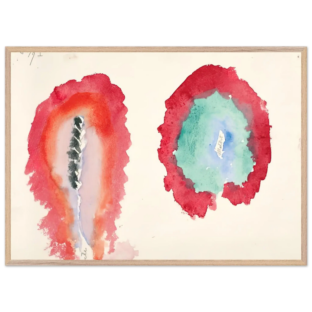 Hilma af Klint - WHEAT AND WORMWOOD 1922 Wall art - 45x60 cm / 18x24 Inches - Premium Wooden Framed Poster With Fine Art Paper - Black frame