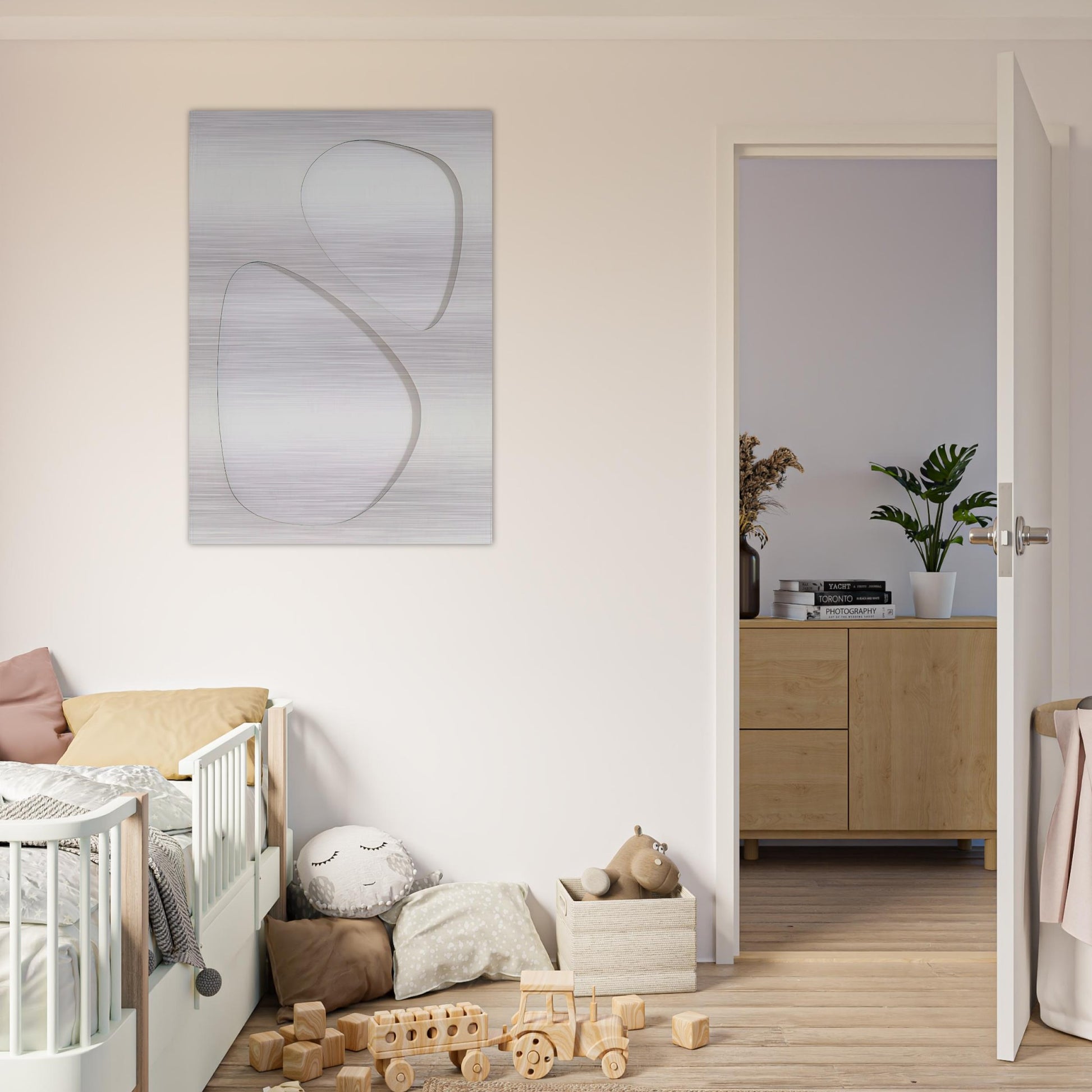 Volume bianco - 1959 - Dadamaino Brushed Aluminum Print - 70x100 cm / 28x40 inches | Dadamaino Aluminum Print | Dadamaino Prints