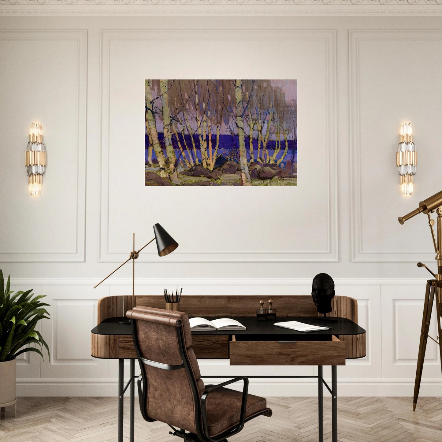 EVENING CANOE LAKE 1916 - Tom Thomson Brushed Aluminum Print - 70x100 cm / 28x40 inches | Tom Thomson Aluminum Print | Tom Thomson Prints
