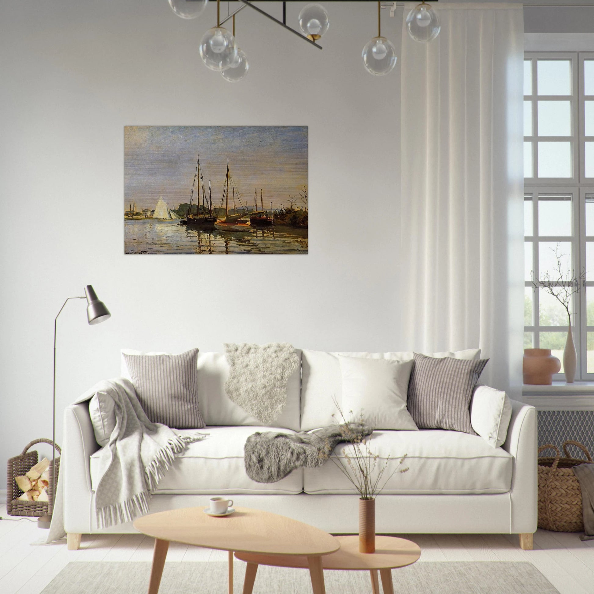 Pleasure Boats, Argenteuil, c.1872-3 oil on canvas - claude monet Brushed Aluminum Print - 70x100 cm / 28x40 inches | claude monet Aluminum Print | claude monet Prints