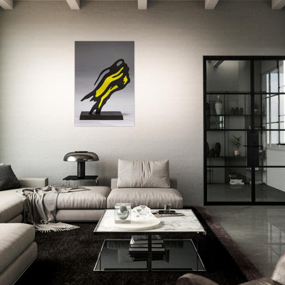 WEISMAN AWARD YELLOW BRUSHSTROKE 1991 - Roy Lichtenstein Brushed Aluminum Print - 70x100 cm / 28x40 inches | Roy Lichtenstein Aluminum Print | Roy Lichtenstein Prints