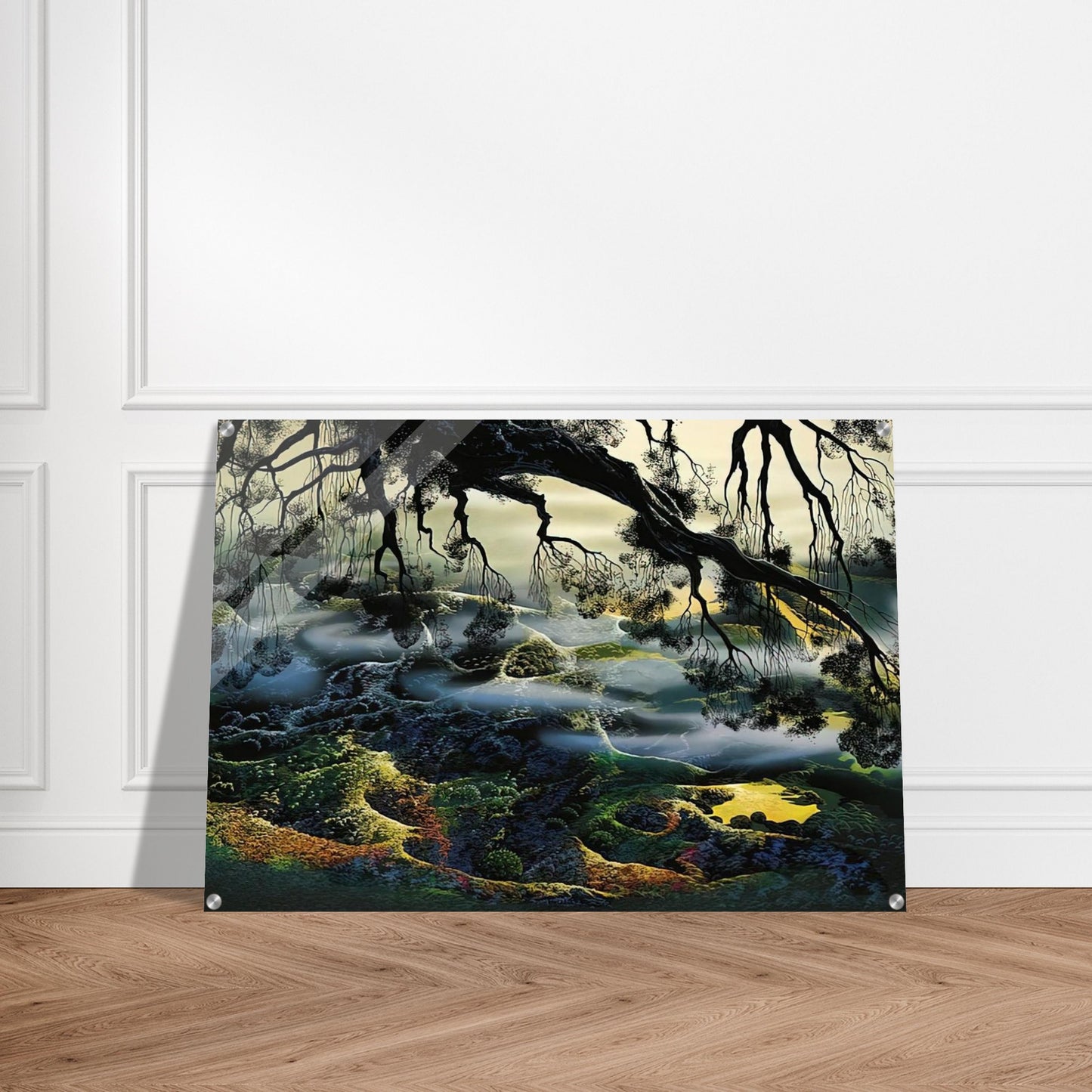 Fog Passes By - Eyvind Earle Acrylic Print - 70x100 cm / 28x40″ inches