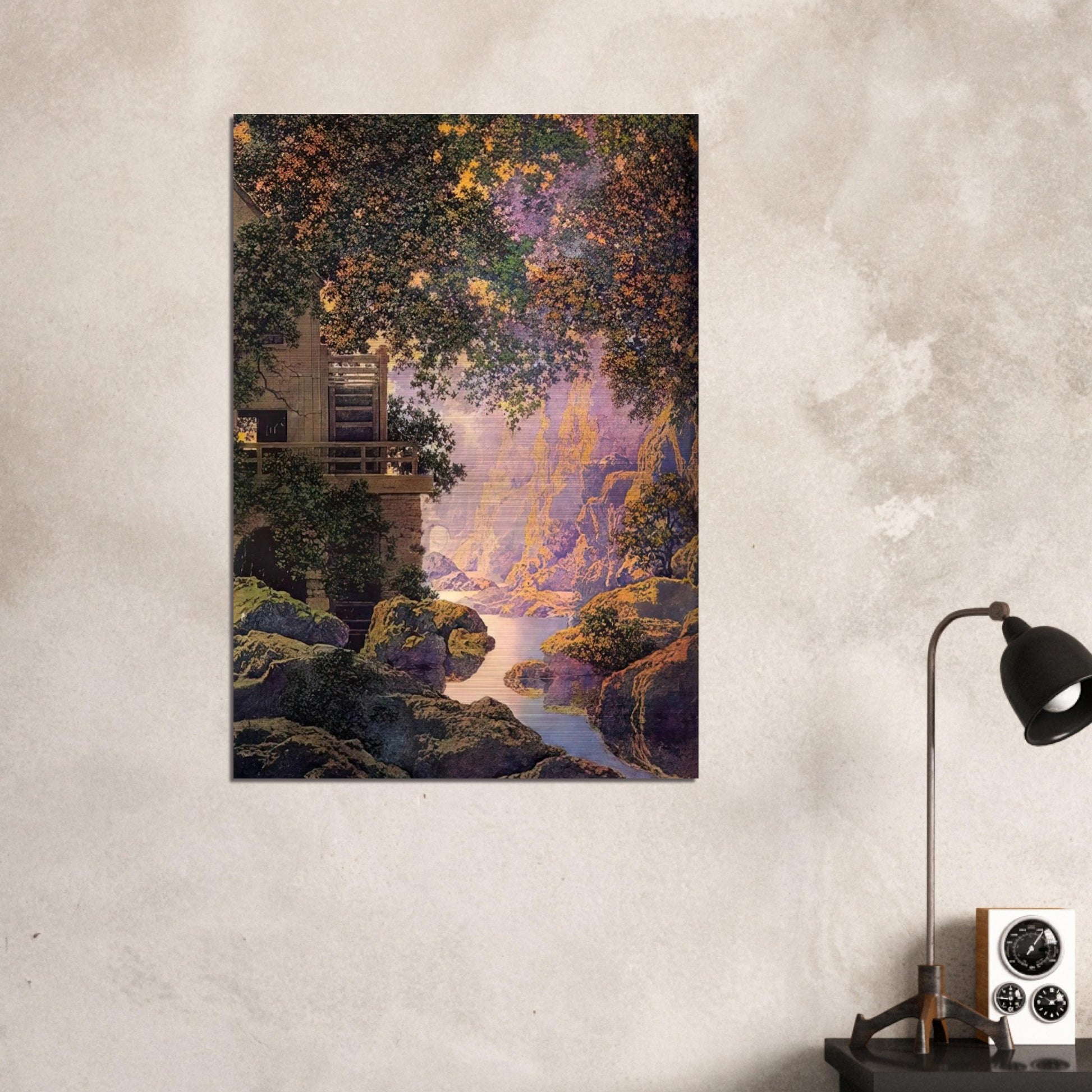 The Old Glen Mill Large - Maxfield Parrish Brushed Aluminum Print - 70x100 cm / 28x40 inches | Maxfield Parrish Aluminum Print | Maxfield Parrish Prints