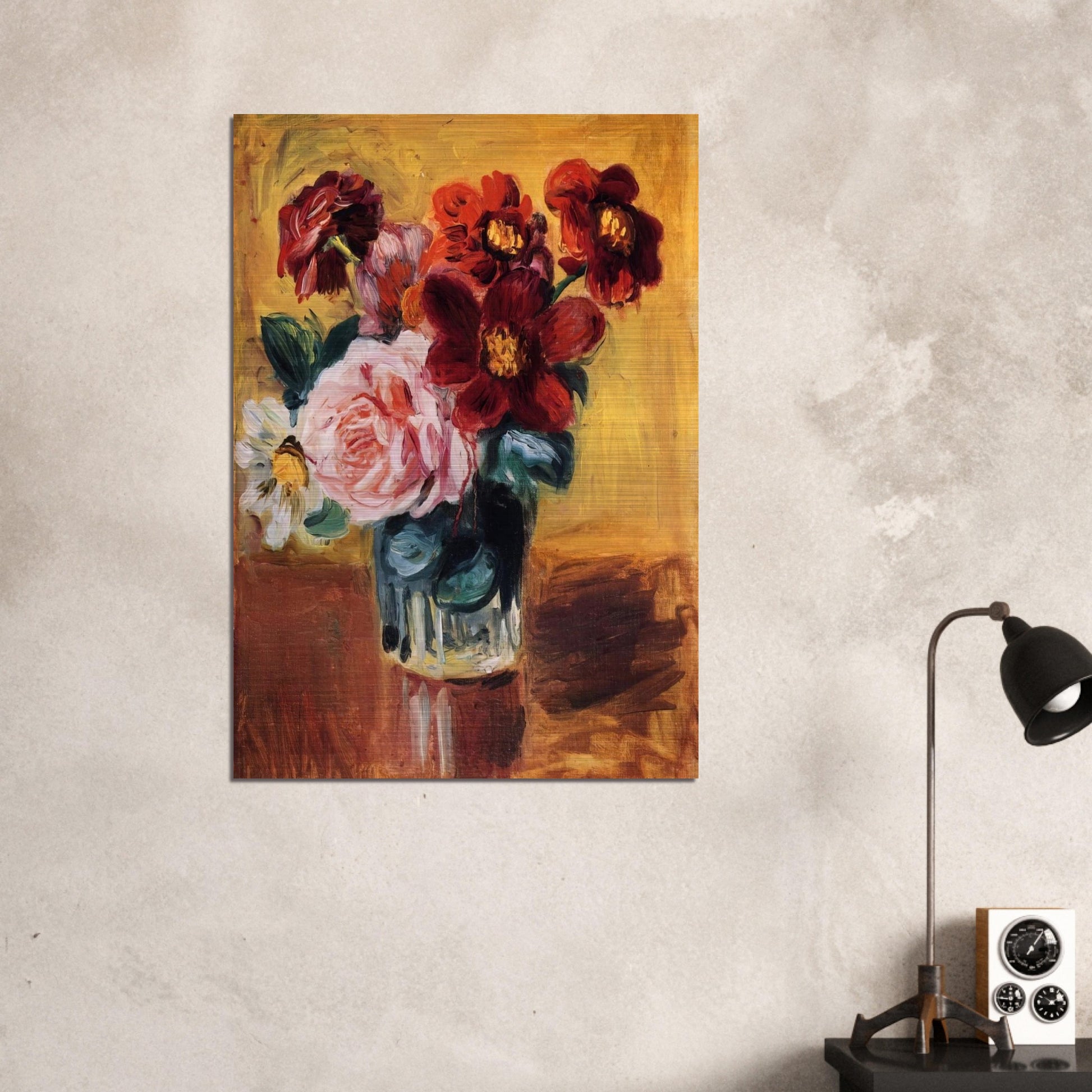 Flowers in a Vase - Pierre-Auguste Renoir Brushed Aluminum Print - 70x100 cm / 28x40 inches | Pierre-Auguste Renoir Aluminum Print | Pierre-Auguste Renoir Prints