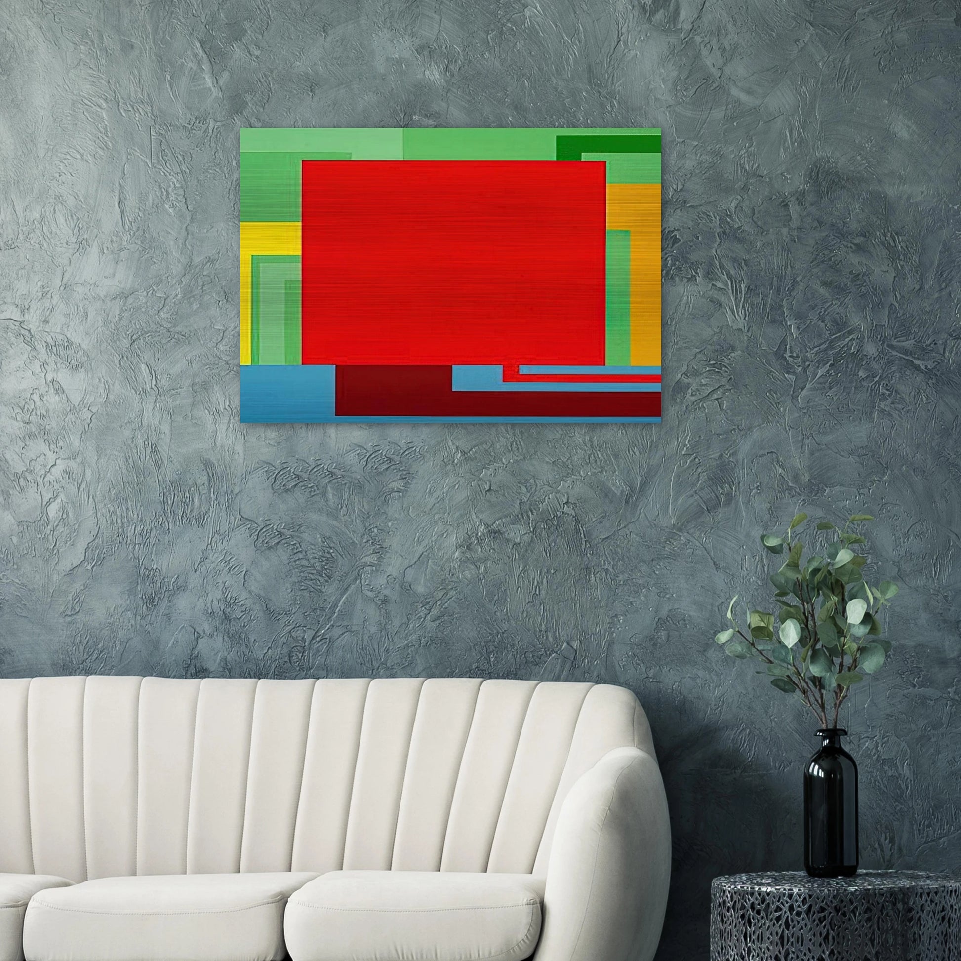 Soul Control - 1991 - Peter Halley Brushed Aluminum Print - 70x100 cm / 28x40 inches | Peter Halley Aluminum Print | Peter Halley Prints