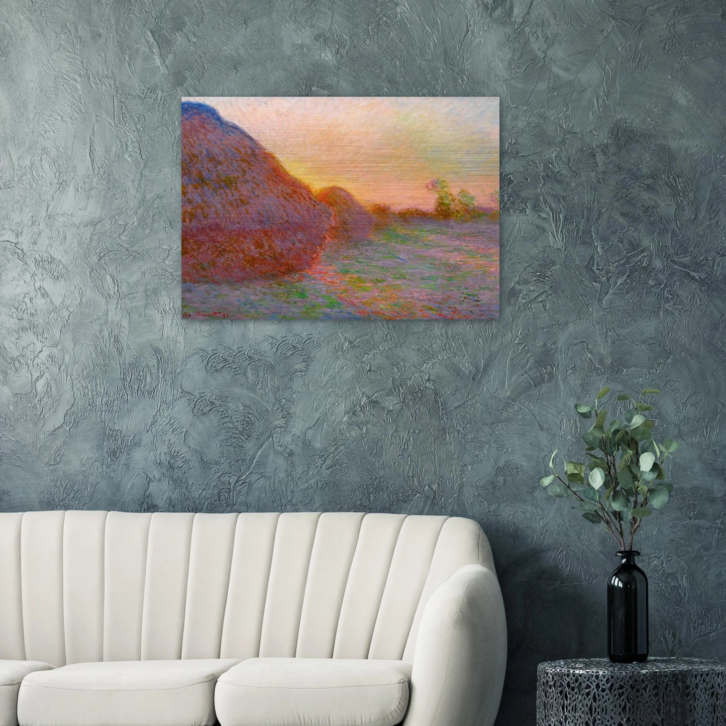 Haystacks - claude monet Brushed Aluminum Print - 70x100 cm / 28x40 inches | claude monet Aluminum Print | claude monet Prints