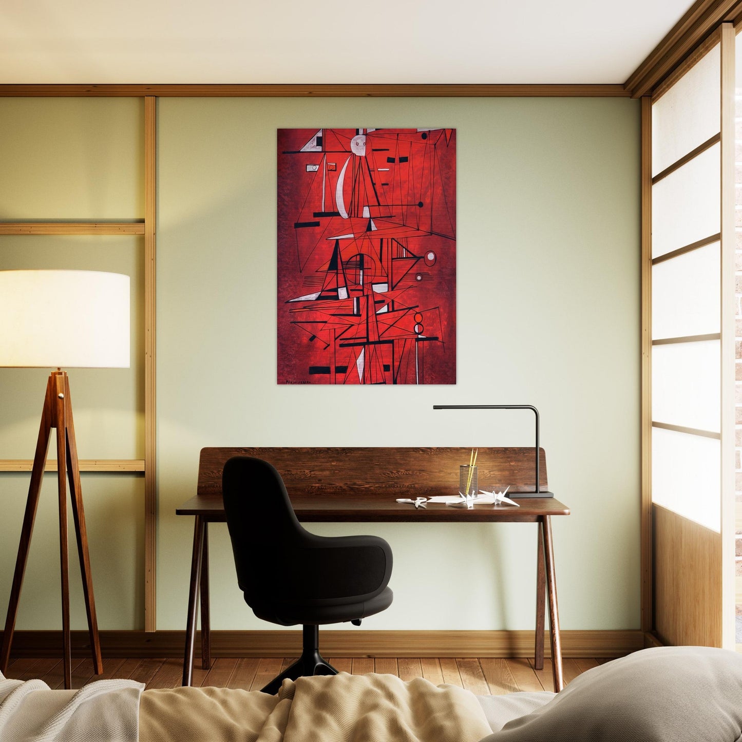 COMPOSITION 1952 - Rene Portocarrero Brushed Aluminum Print - 70x100 cm / 28x40 inches | Rene Portocarrero Aluminum Print | Rene Portocarrero Prints