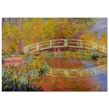 The Japanese Bridge The Bridge in Monet's Garden - claude monet Brushed Aluminum Print - 70x100 cm / 28x40 inches | claude monet Aluminum Print | claude monet Prints