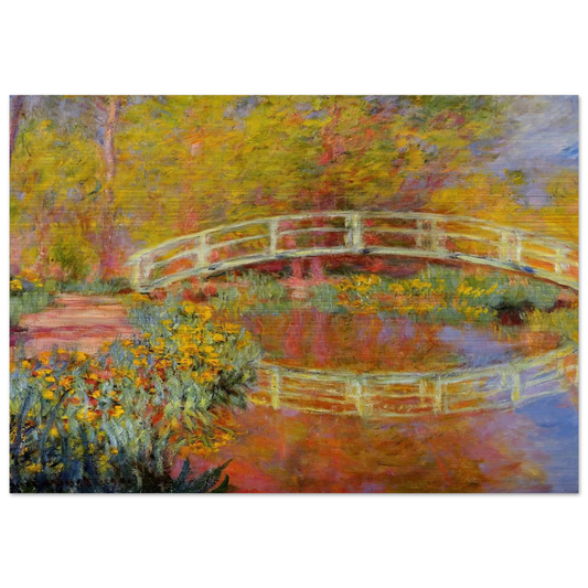 The Japanese Bridge The Bridge in Monet's Garden - claude monet Brushed Aluminum Print - 70x100 cm / 28x40 inches | claude monet Aluminum Print | claude monet Prints