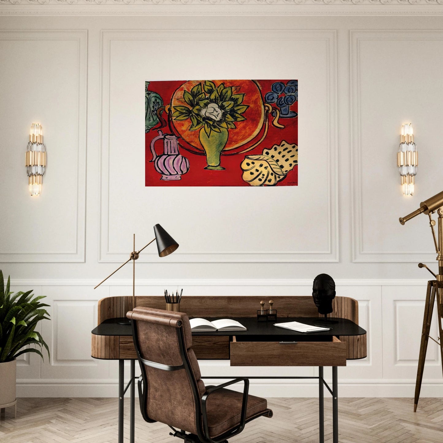 STILL LIFE WITH A MAGNOLIA 1941 - Henri Matisse Brushed Aluminum Print - 70x100 cm / 28x40 inches | Henri Matisse Aluminum Print | Henri Matisse Prints