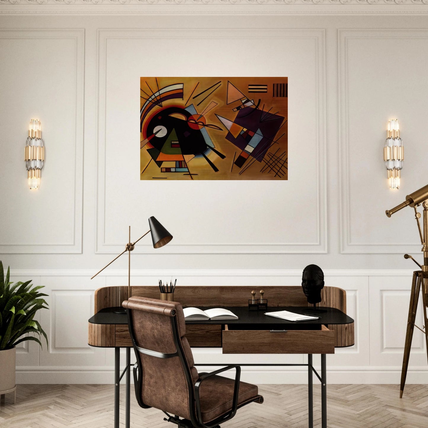 BLACK AND VIOLET 1923 - Wassily Kandinsky Brushed Aluminum Print - 70x100 cm / 28x40 inches | Wassily Kandinsky Aluminum Print | Wassily Kandinsky Prints