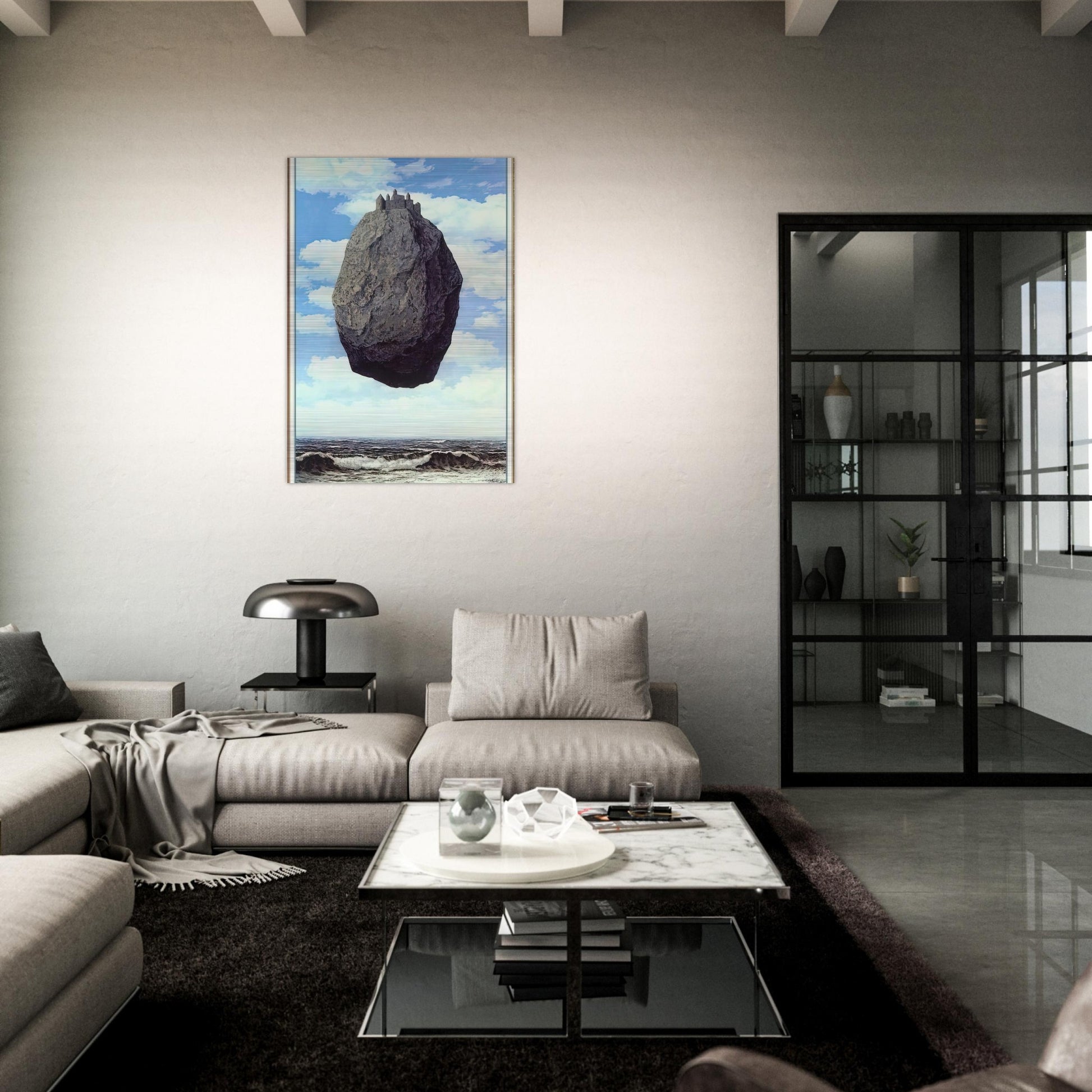 THE CASTLE OF THE PYRENEES 1959 - Rene Magritte Brushed Aluminum Print - 70x100 cm / 28x40 inches | Rene Magritte Aluminum Print | Rene Magritte Prints