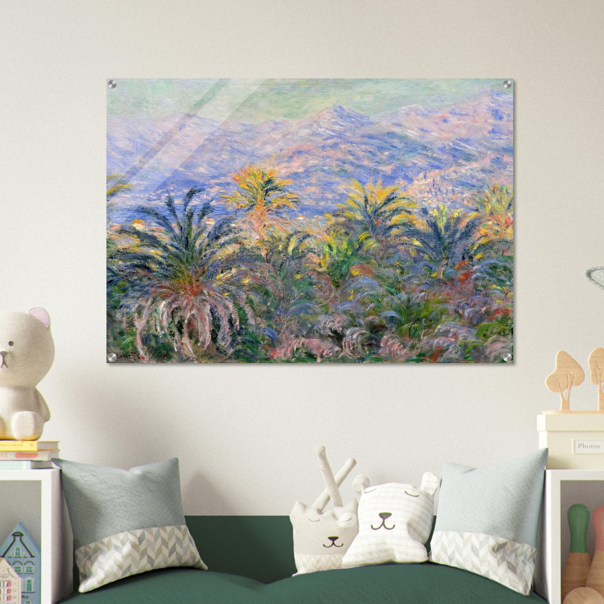 Palm Trees at Bordighera - claude monet Acrylic Print - 70x100 cm / 28x40″ inches