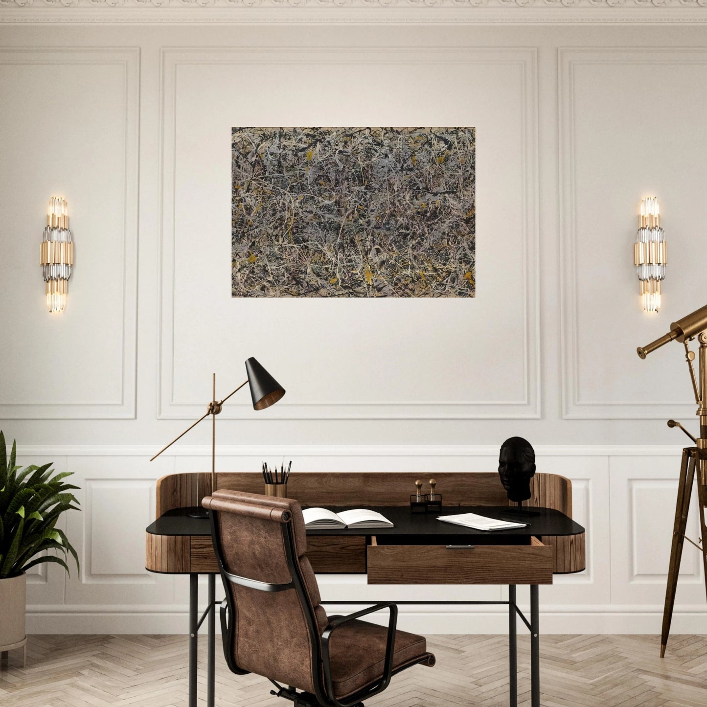 NUMBER 1 - Jackson Pollock Brushed Aluminum Print - 70x100 cm / 28x40 inches | Jackson Pollock Aluminum Print | Jackson Pollock Prints