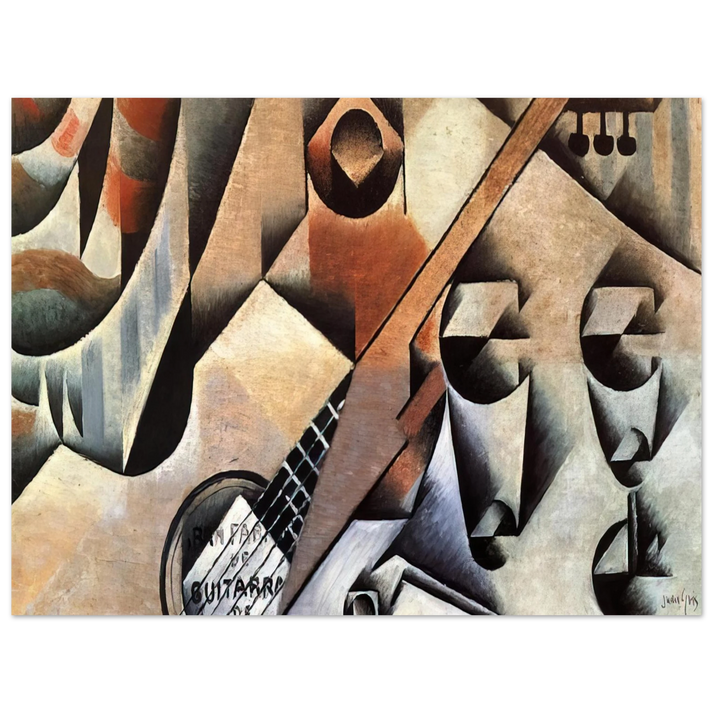 Juan Gris - GUITAR AND GLASSES BANJO AND GLASSES 1912  75x100 cm / 30x40inches Fine Art Poster