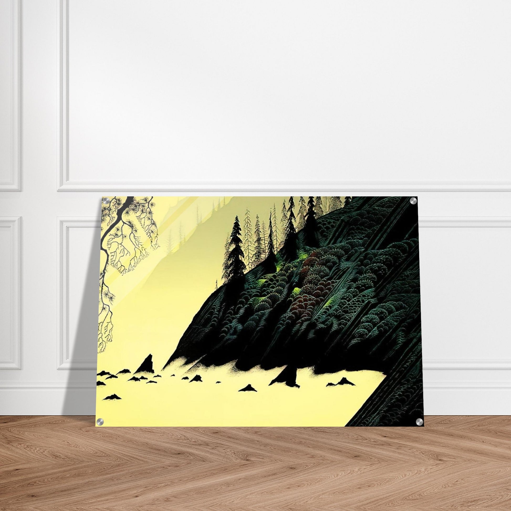 Spruce Redwood and Pine - Eyvind Earle Acrylic Print - 70x100 cm / 28x40″ inches | Eyvind Earle Wall Art | Eyvind Earle Prints