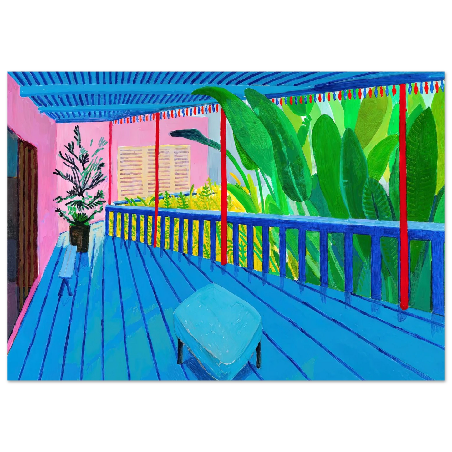David Hockney - David Hockney Wall art - 40x40 cm / 16x16 inches - Premium Wooden Framed Poster With Fine Art Paper-canvas - White frame