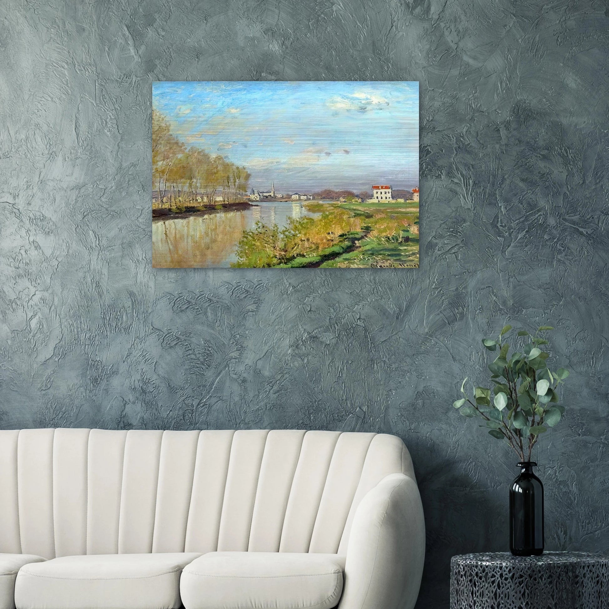 Argenteuil, The Seine - claude monet Brushed Aluminum Print - 70x100 cm / 28x40 inches | claude monet Aluminum Print | claude monet Prints