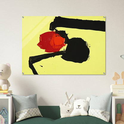 UNTITLED ABSTRACT IN YELLOW BLACK AND RED 1967 - Luis Feito Acrylic Print - 70x100 cm / 28x40″ inches