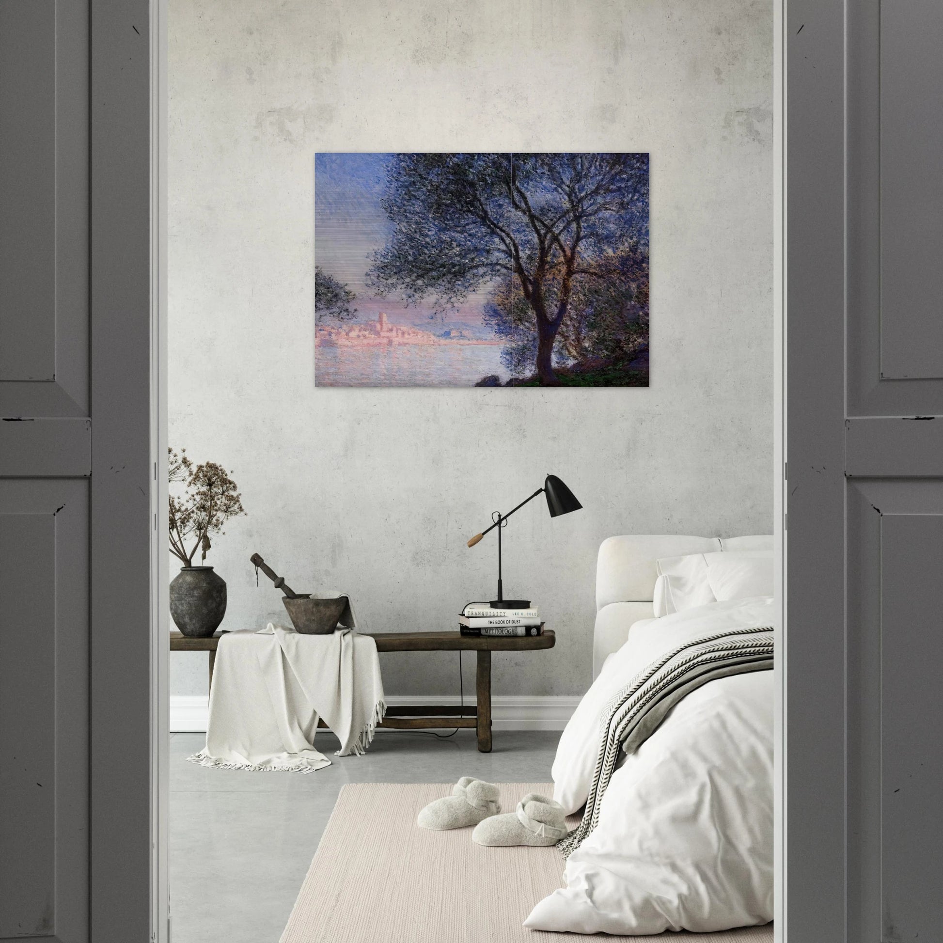 Antibes Seen from the Salis Gardens 02 - claude monet Brushed Aluminum Print - 70x100 cm / 28x40 inches | claude monet Aluminum Print | claude monet Prints