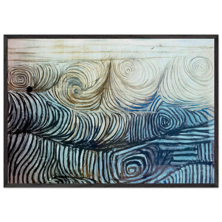 THE WAVE 1950 - Victor Pasmore 70x100 cm / 28x40 inches Framed Art Print – Black Wooden Frame