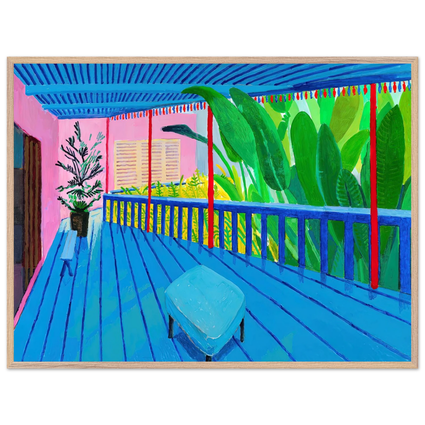 David Hockney - David Hockney Wall art - 70x100 cm / 28x40 inches - Premium Wooden Framed Poster With Fine Art Paper-canvas - White frame