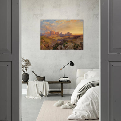 Virgin River Utah - Thomas Moran Brushed Aluminum Print - 70x100 cm / 28x40 inches | Thomas Moran Aluminum Print | Thomas Moran Prints