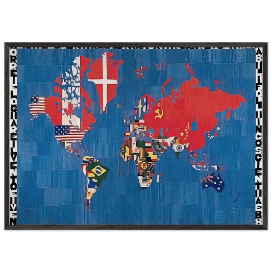 VORREI ELOGIARE IL VENTO E I VENTI CHE COLORANO - Alighiero Boetti 70x100 cm / 28x40 inches Framed Art Print – Black Wooden Frame